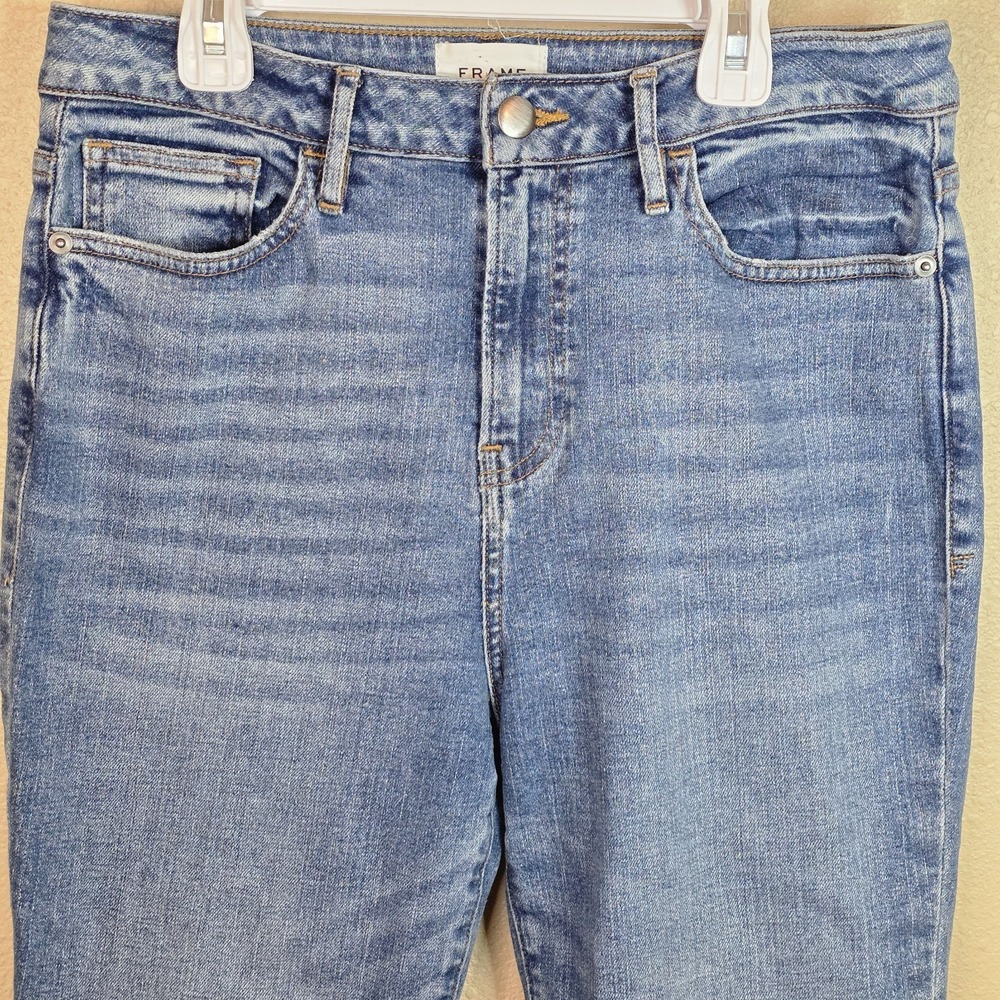 Frame Denim Women's Jeans Size 29 Blue Bixby High Rise Crop Mini Bootcut - Picture 4 of 13